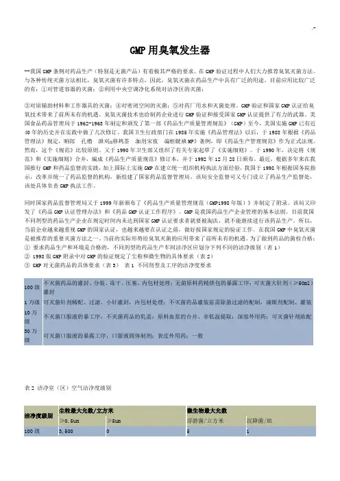 GMP和臭氧消毒简介