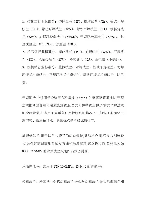 法兰分类