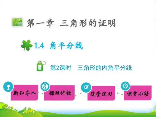 八年级数学下册 第一章 三角形的证明1.4 角平分线第2课时 三角形的内角平分线习题课件北师大版