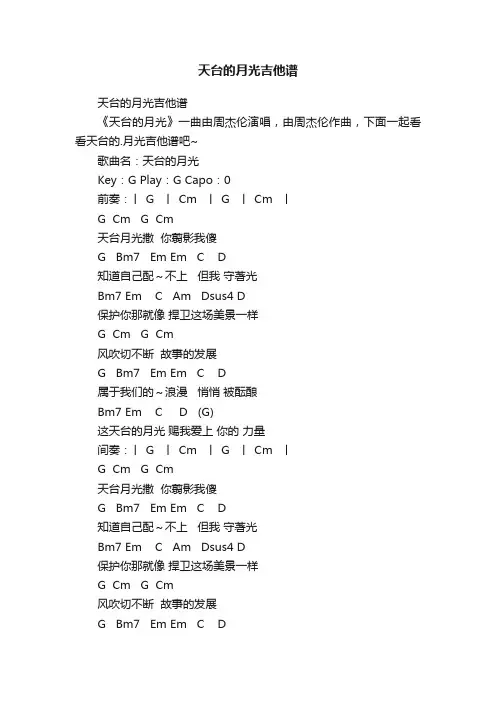 天台的月光吉他谱