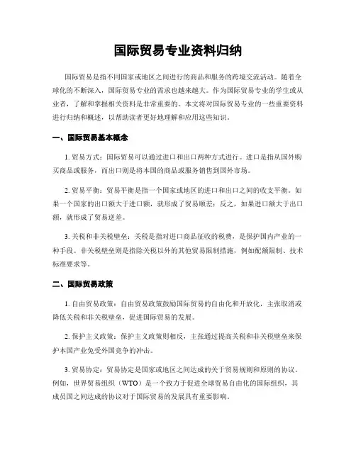 国际贸易专业资料归纳