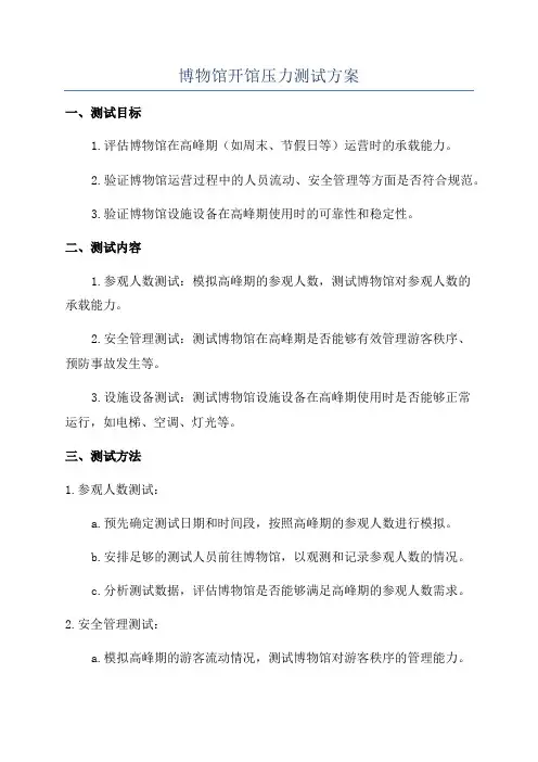 博物馆开馆压力测试方案