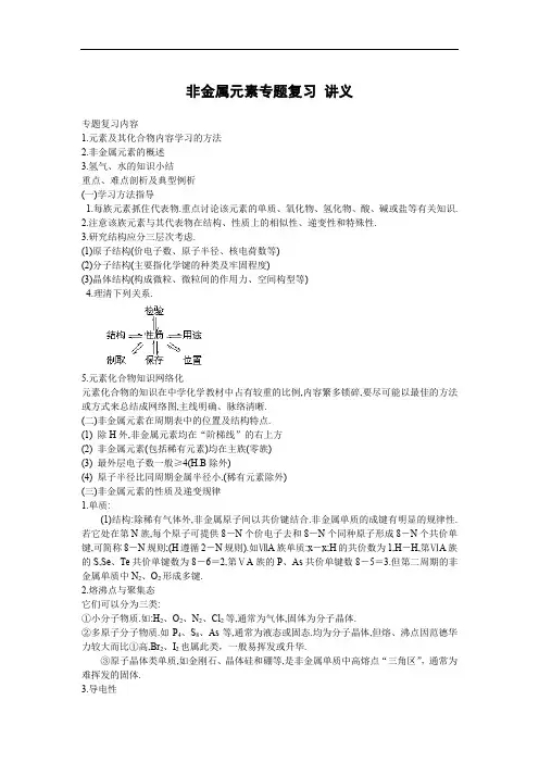 非金属元素专题复习讲义.doc
