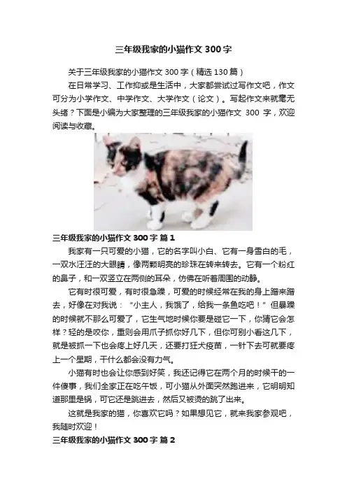 三年级我家的小猫作文300字
