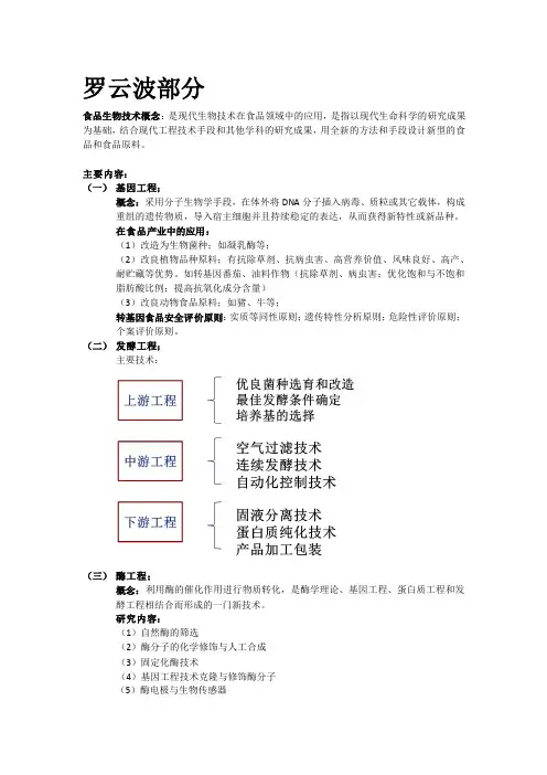 食品生物技术进展总结 终极版