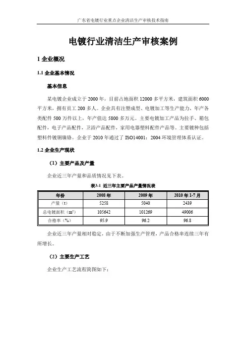电镀行业清洁生产审核案例