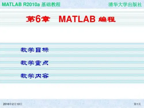 MATLAB R2010a 基础教程_06MATLAB 编程