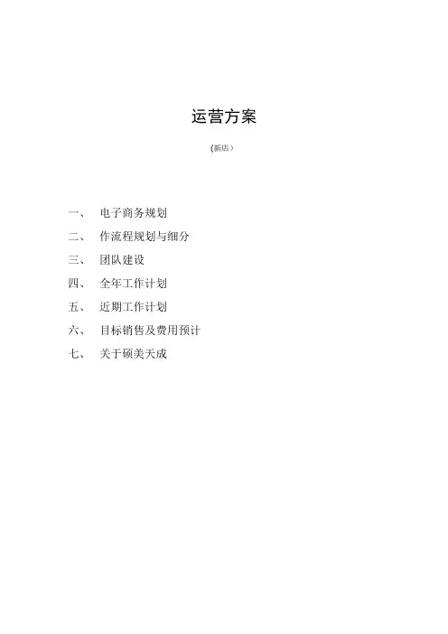 淘宝天猫年度运营方案