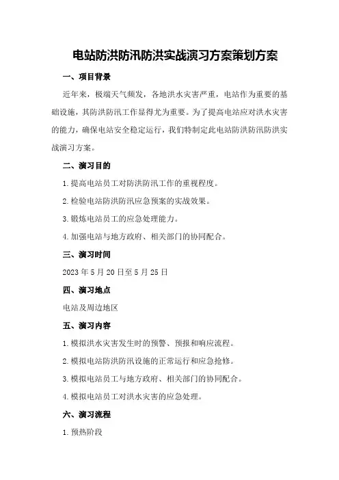 电站防洪防汛防洪实战演习方案策划方案