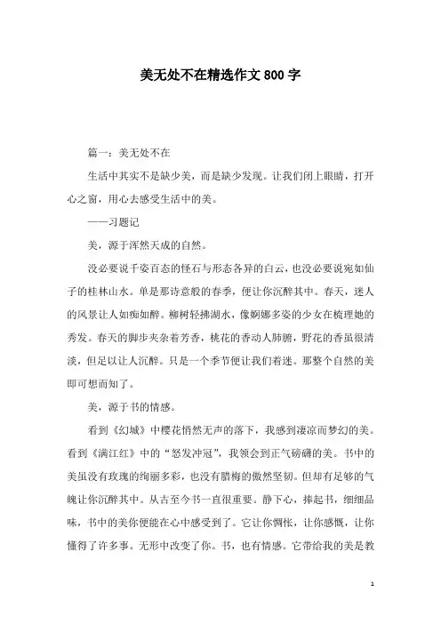 美无处不在精选作文800字