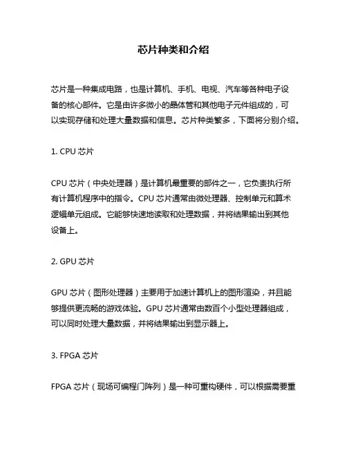 芯片种类和介绍
