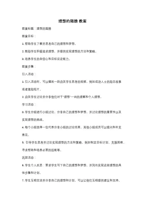 理想的翅膀 教案