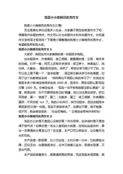 我是小小推销员优秀作文