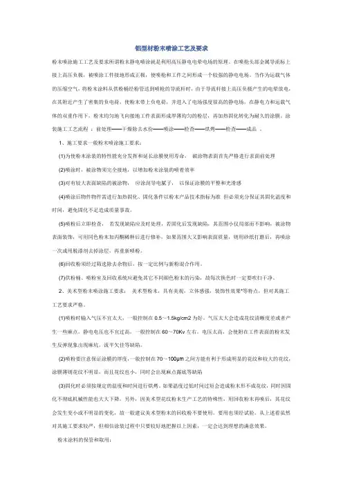 铝型材粉末喷涂工艺及要求