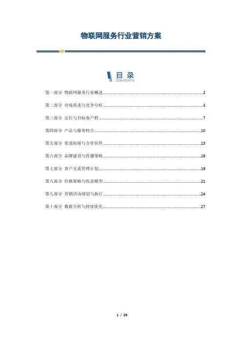 物联网服务行业营销方案