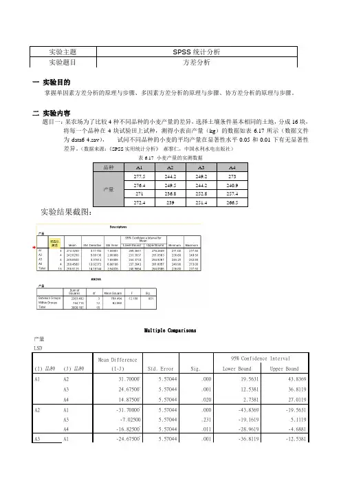 spss方差分析