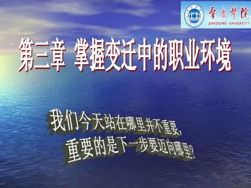 第三章 掌握变迁中的职业环境