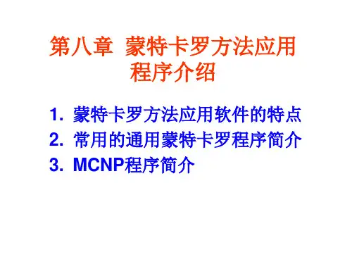 8.常用蒙特卡罗程序介绍