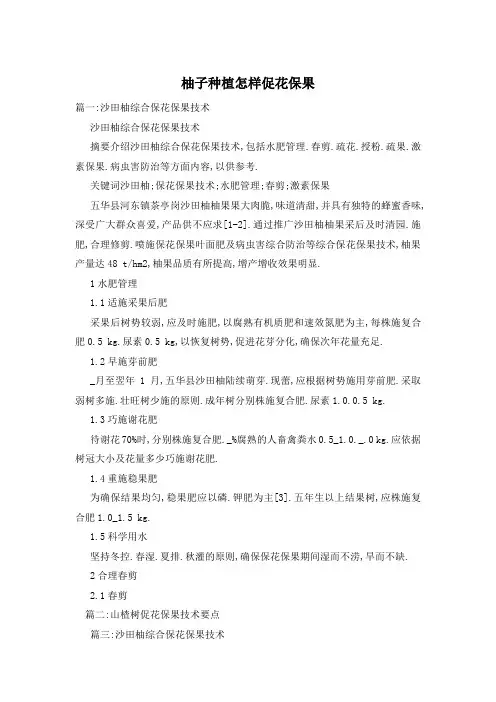 柚子种植怎样促花保果