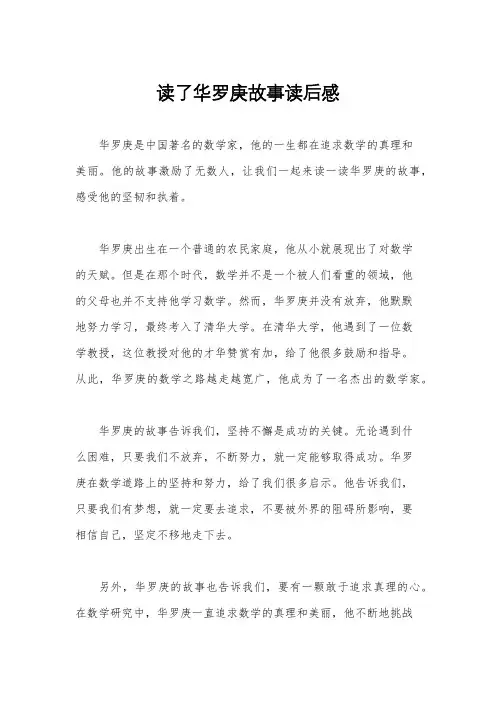 读了华罗庚故事读后感