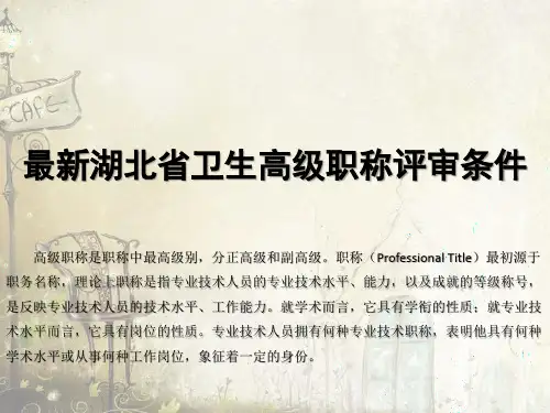 湖北省卫生高级职称评审条件