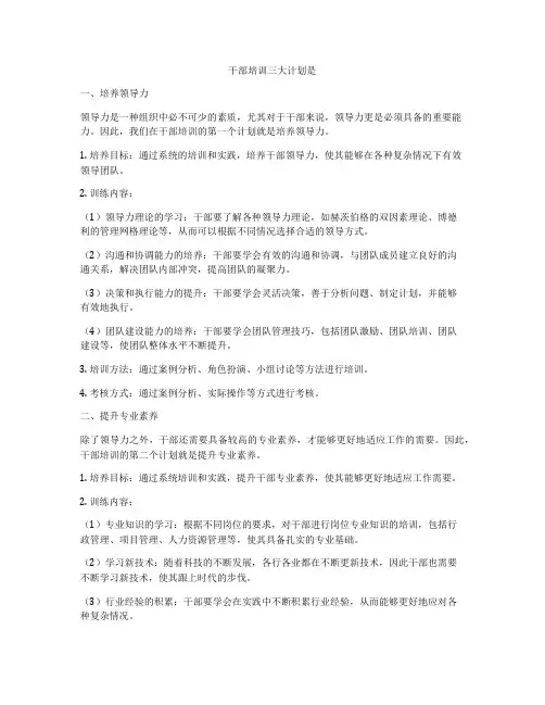 干部培训三大计划是