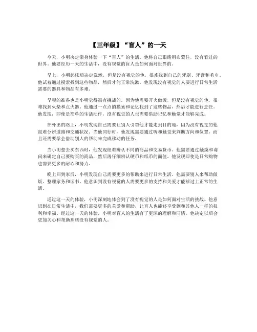 【三年级】“盲人”的一天