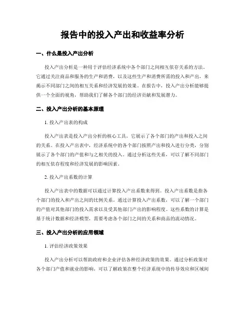 报告中的投入产出和收益率分析