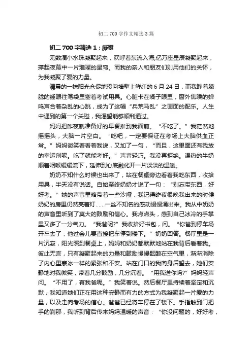 初二700字作文精选3篇_初二作文_
