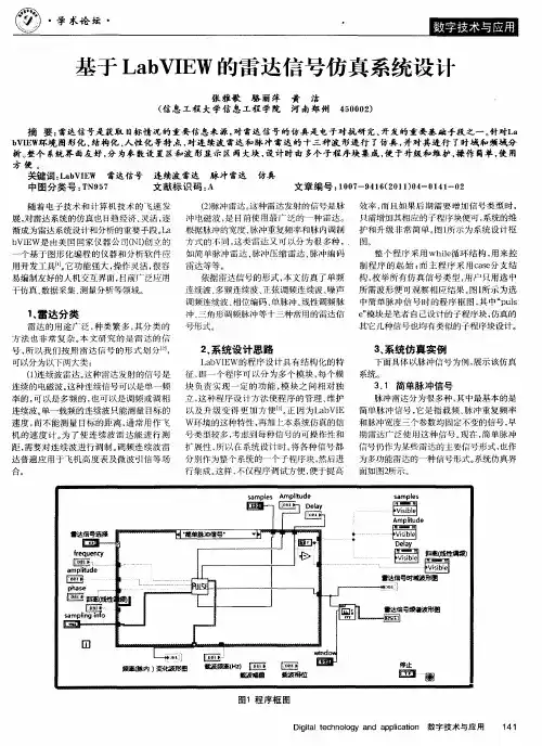 基于LabVIEW的雷达信号仿真系统设计