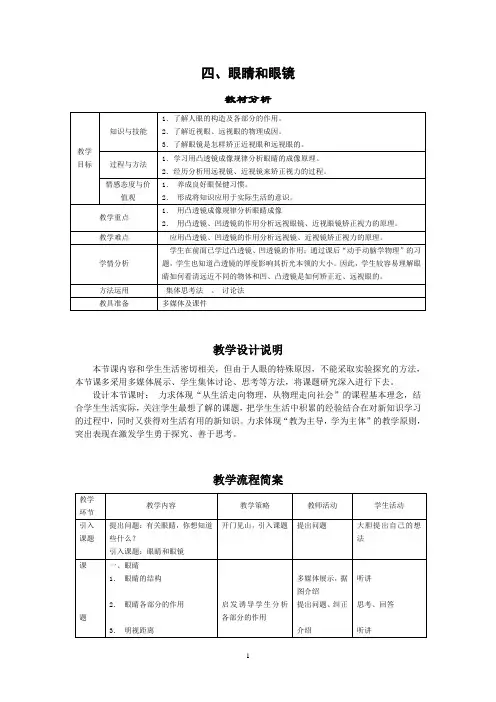 《眼睛和眼镜》教案