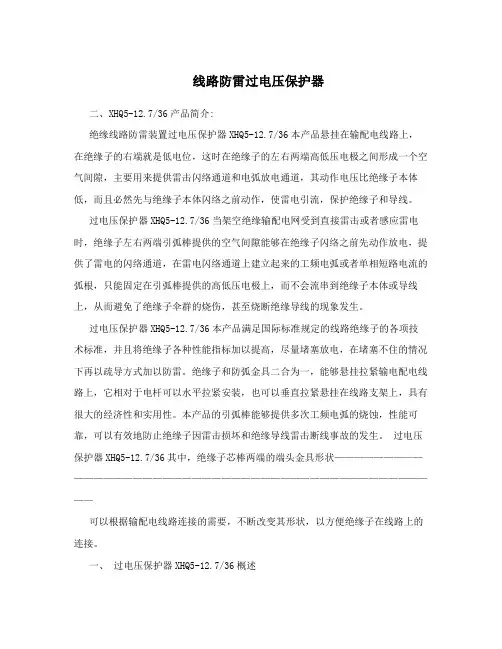 线路防雷过电压保护器
