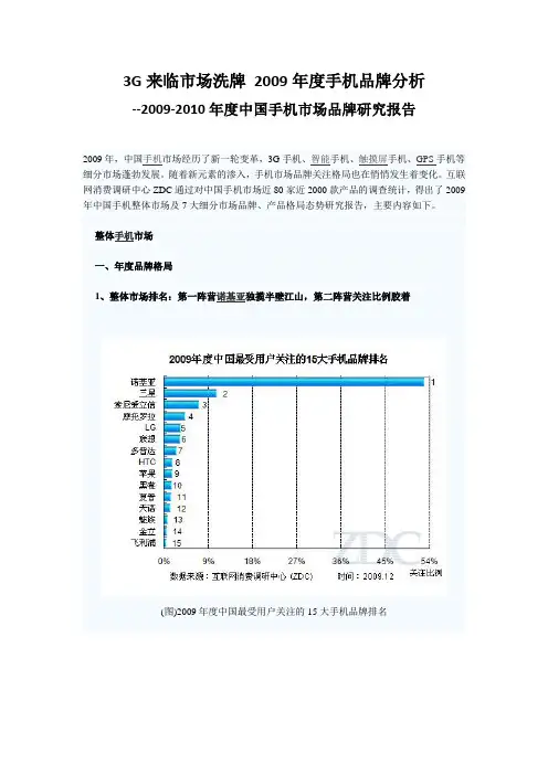 2009-2010年度中国手机市场品牌研究报告