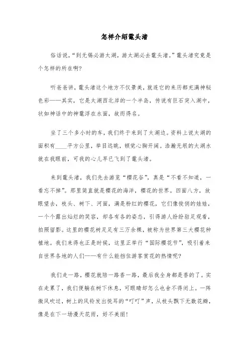 怎样介绍鼋头渚(四篇)