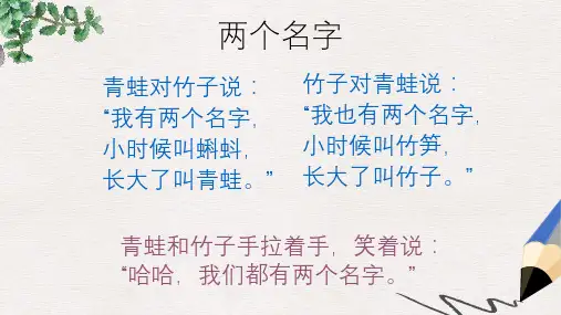 北师大版小学一年级语文下册《我的名字》PPT精品ppt课件