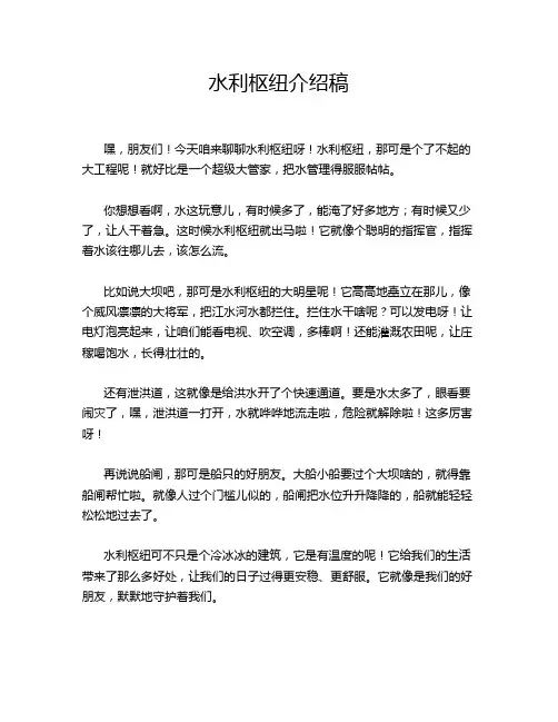 水利枢纽介绍稿