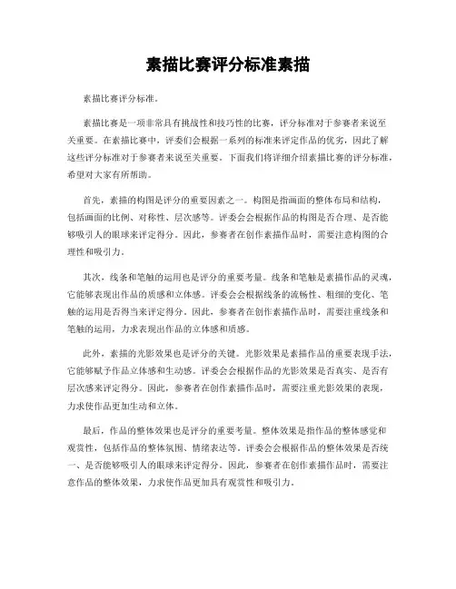 素描比赛评分标准素描
