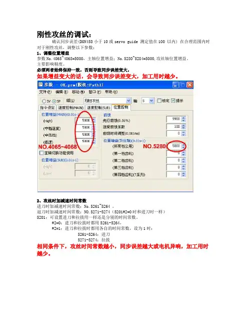 刚性攻丝的调试