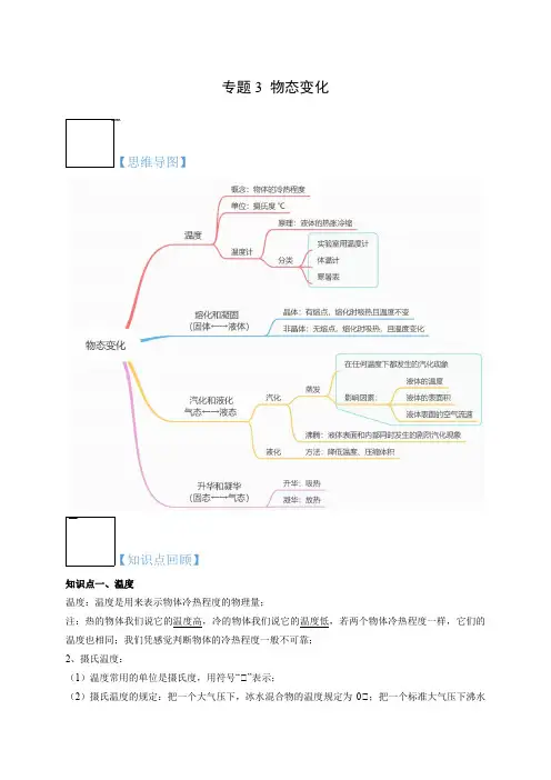 物态变化(解析版)-2023年中考物理一轮单元复习讲义(人教版)