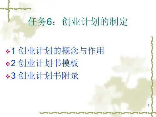 创业计划书模板