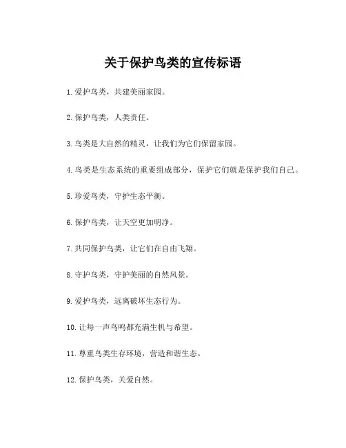关于保护鸟类的宣传标语