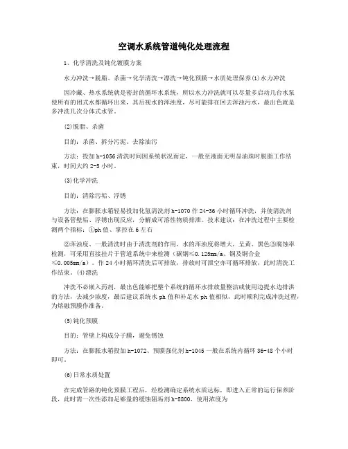空调水系统管道钝化处理流程
