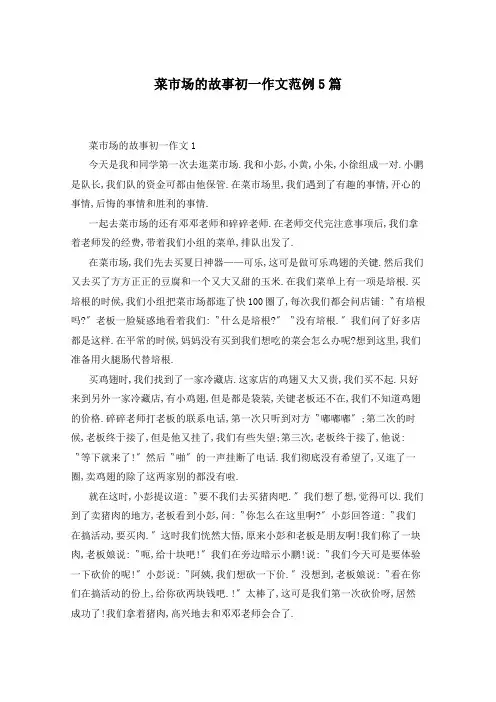 菜市场的故事初一作文范例5篇