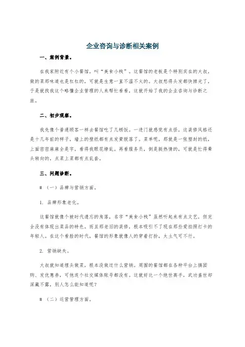 企业咨询与诊断相关案例