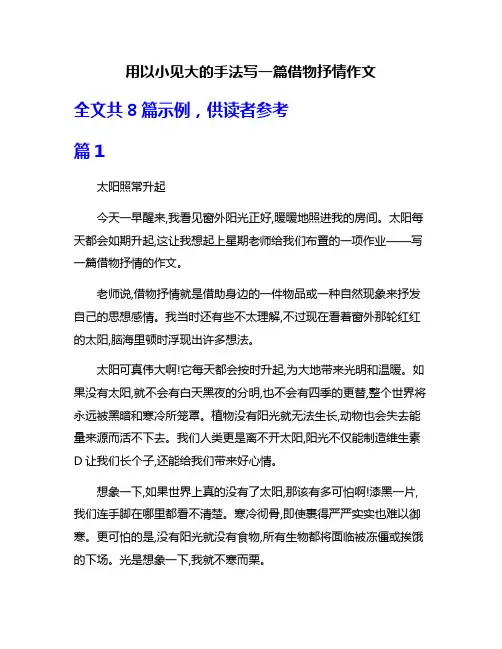 用以小见大的手法写一篇借物抒情作文
