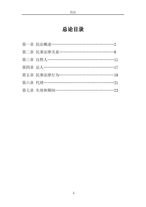 民法第一部分总论