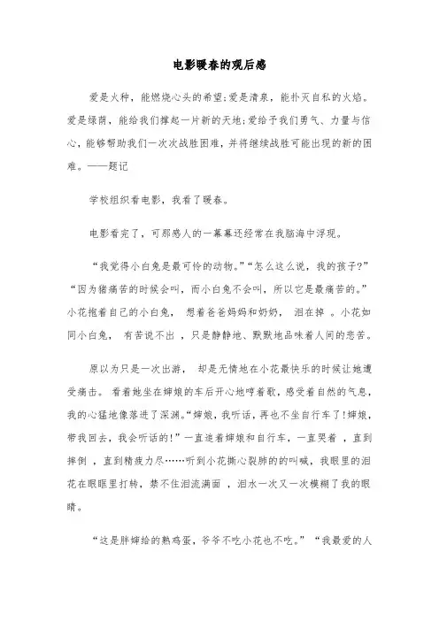 电影暖春的观后感(六篇)