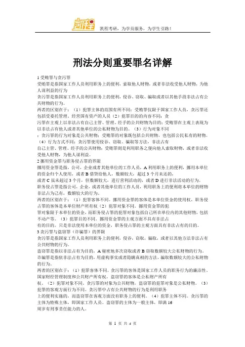 刑法分则重要罪名详解
