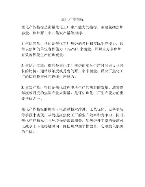 焦化产能指标