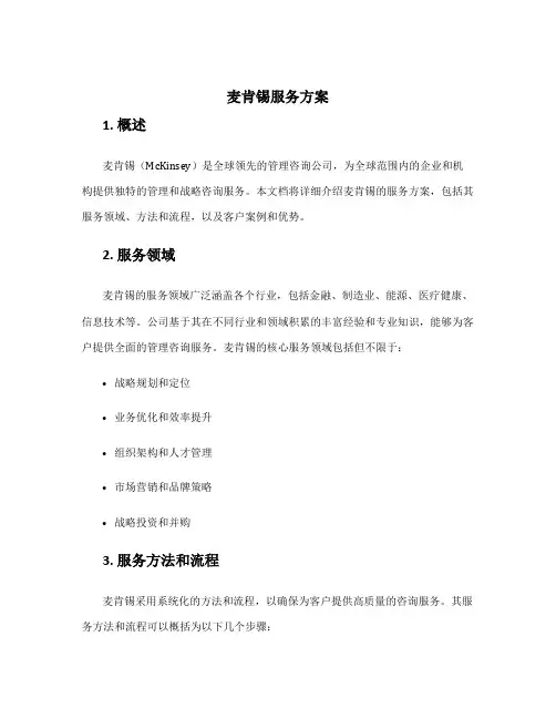 麦肯锡服务方案